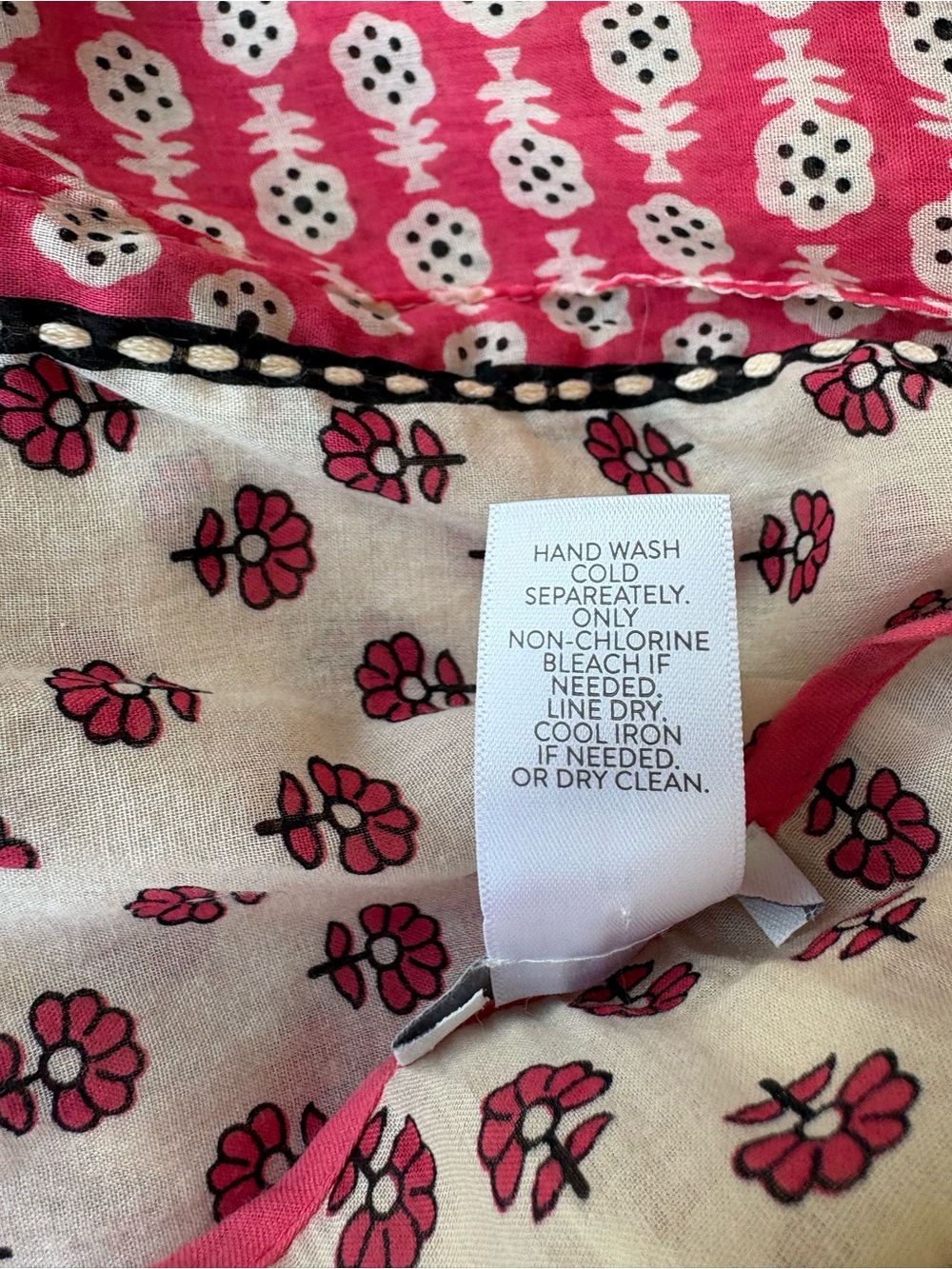 J. Jill Floral Kaftan Boho Pom-Pom Kaftan Dress sz S-L Cotton Beach Coverup - Picture 9 of 10